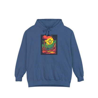 Unisex Garment-Dyed Hoodie | Surreal Dripping Geometry