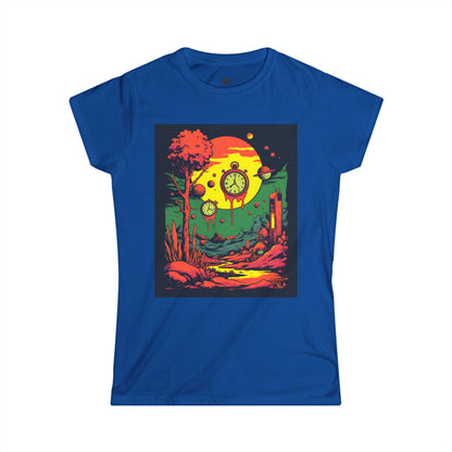 Women's Softstyle Tee | Surreal Dripping Geometry