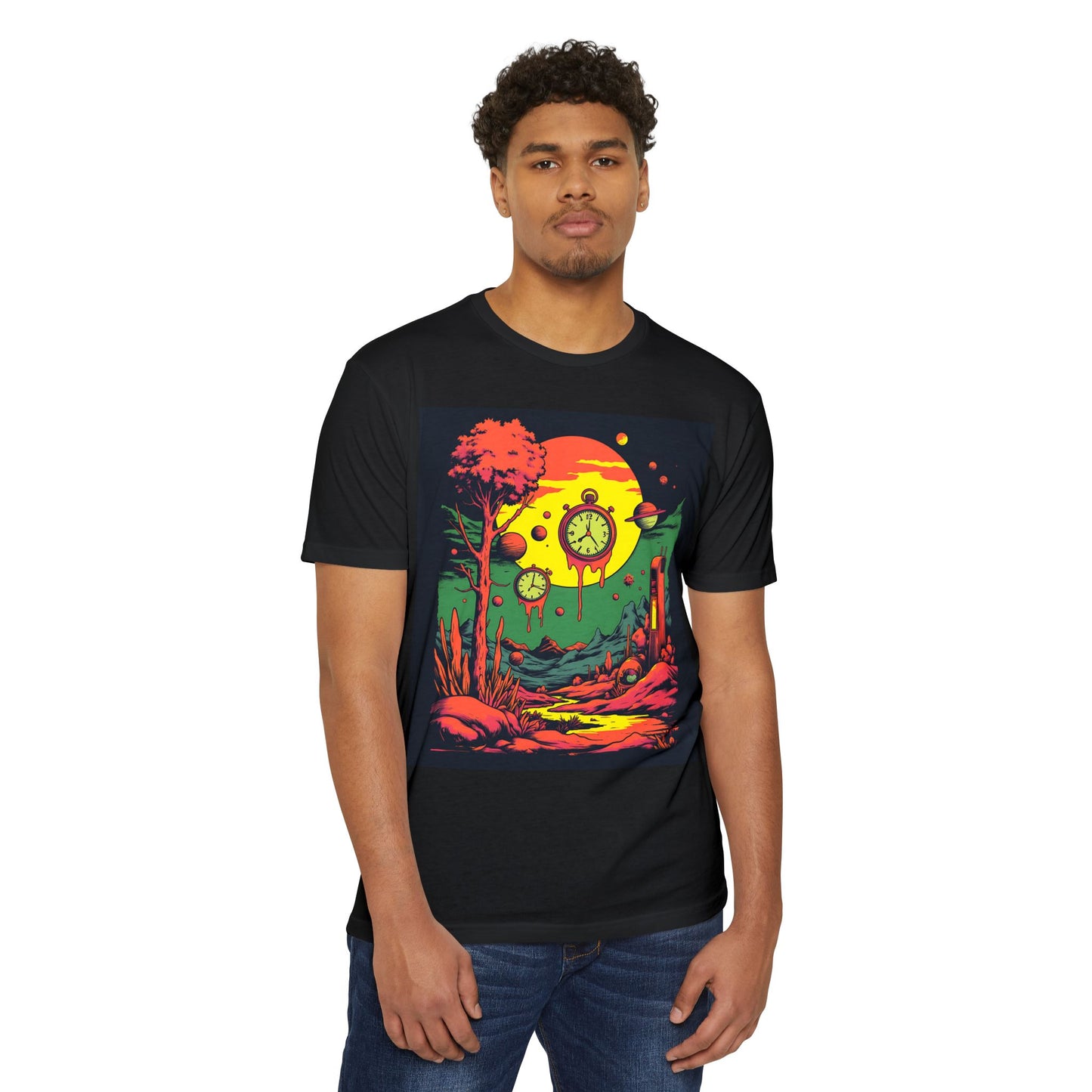 Unisex CVC Jersey T-shirt | Surreal Dripping Geometry