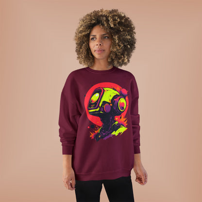 Unisex EcoSmart® Crewneck Sweatshirt | Y2K Abstract Robot T-Shirt Design