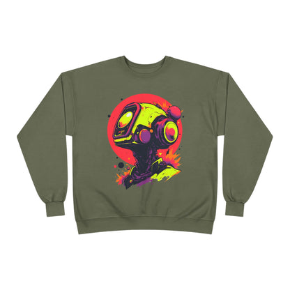 Unisex EcoSmart® Crewneck Sweatshirt | Y2K Abstract Robot T-Shirt Design
