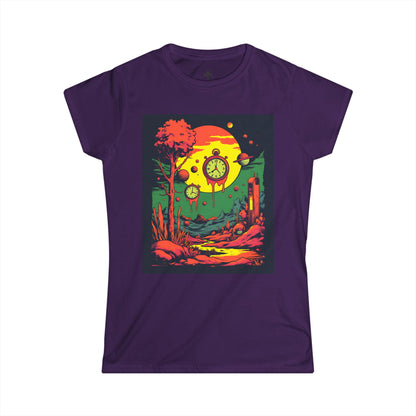 Women's Softstyle Tee | Surreal Dripping Geometry