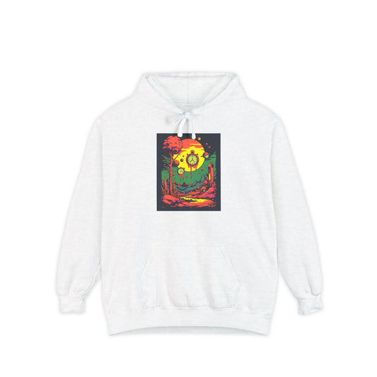 Unisex Garment-Dyed Hoodie | Surreal Dripping Geometry