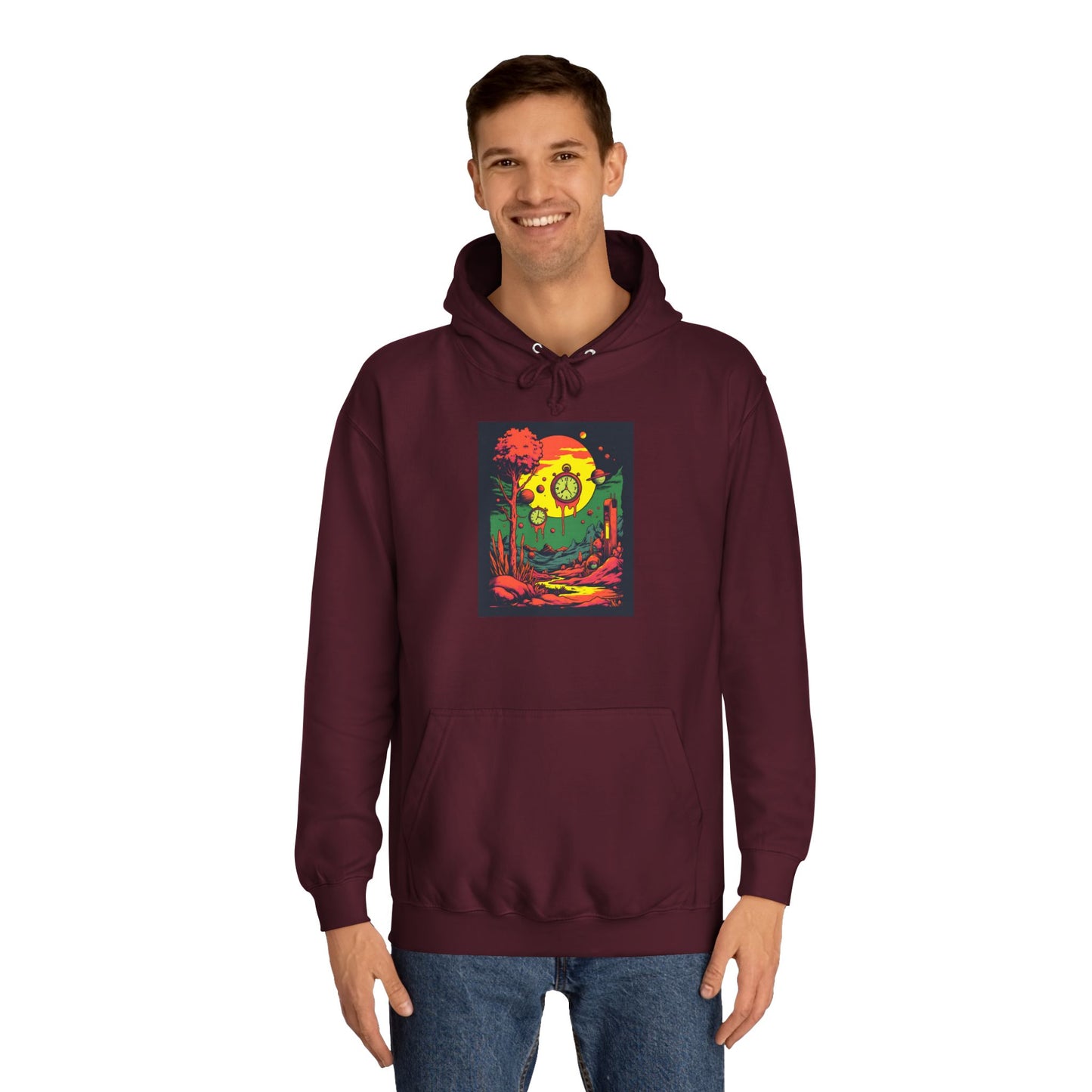 Unisex College Hoodie | Surreal Dripping Geometry