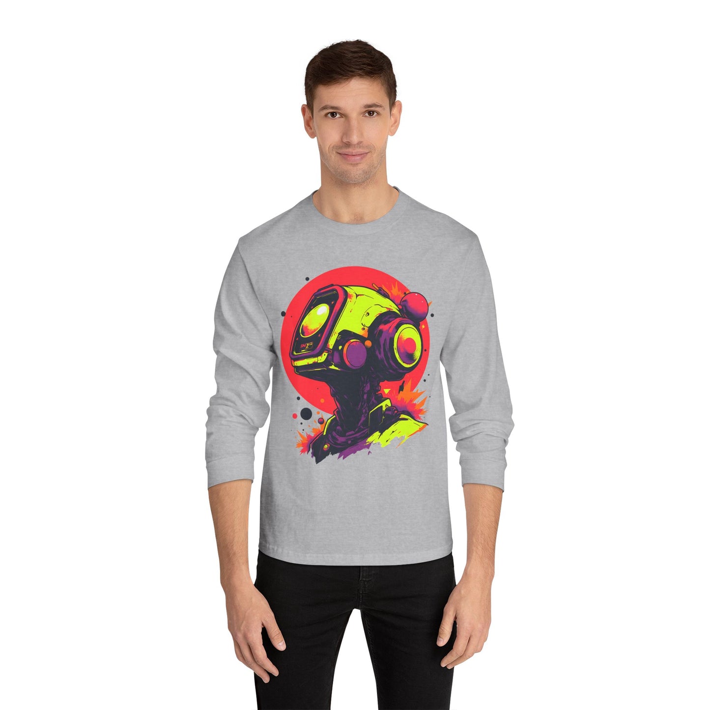 Unisex Classic Long Sleeve T-Shirt | Y2K Abstract Robot T-Shirt Design