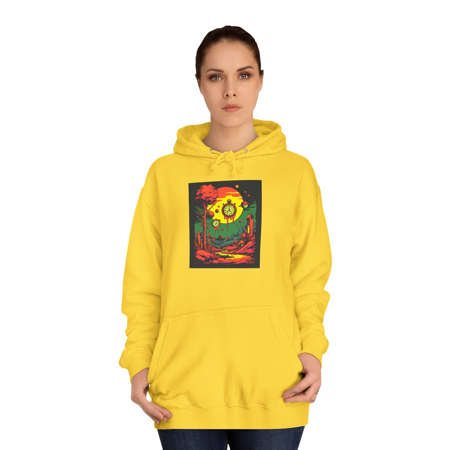Unisex College Hoodie | Surreal Dripping Geometry