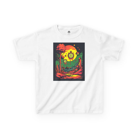 Kids Heavy Cotton™ Tee | Surreal Dripping Geometry