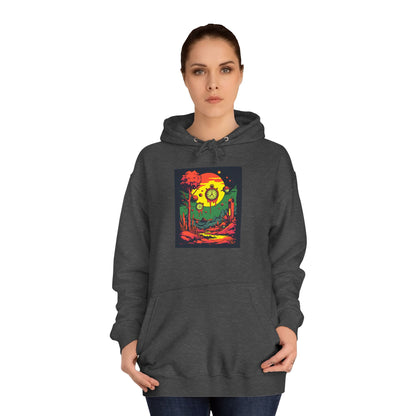 Unisex College Hoodie | Surreal Dripping Geometry