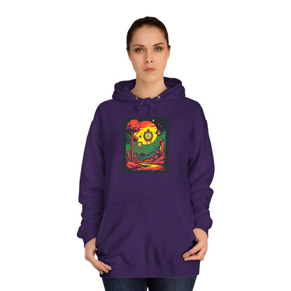 Unisex College Hoodie | Surreal Dripping Geometry