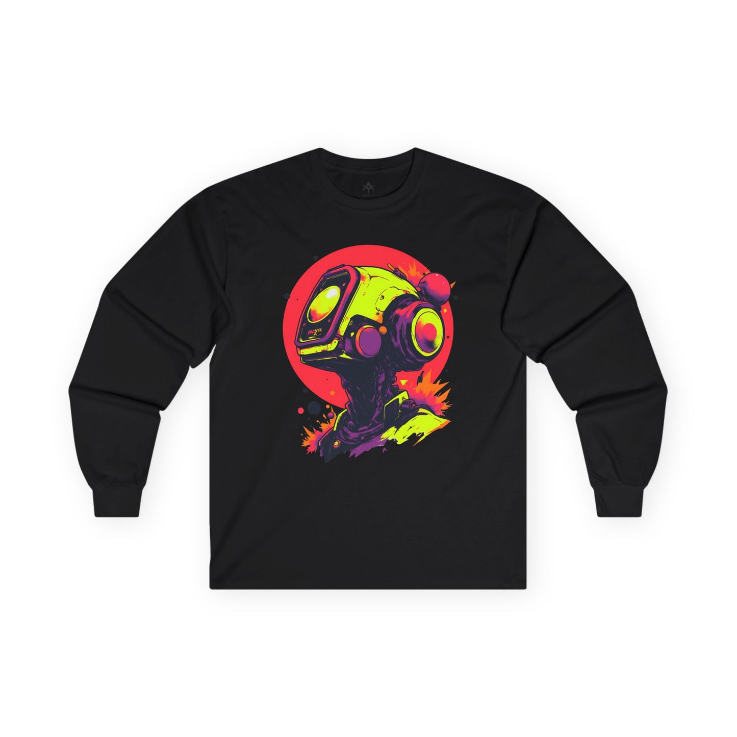 Unisex Ultra Cotton Long Sleeve Tee | Y2K Abstract Robot T-Shirt Design