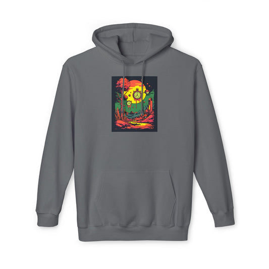 Unisex Hooded Sweatshirt, Made in US | Surreal Dripping Geometry
