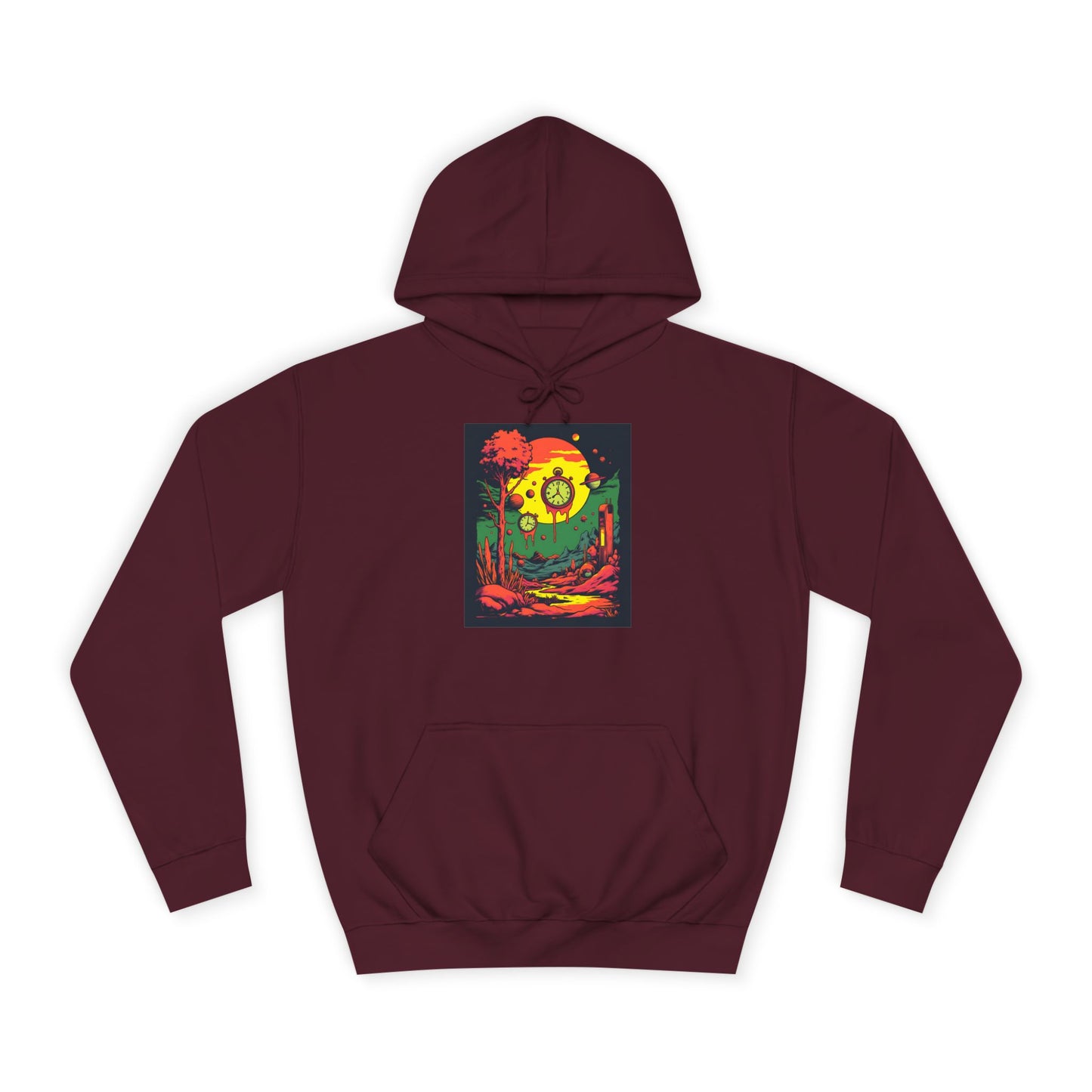 Unisex College Hoodie | Surreal Dripping Geometry