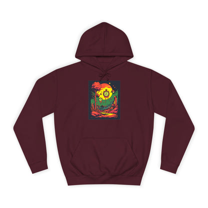 Unisex College Hoodie | Surreal Dripping Geometry