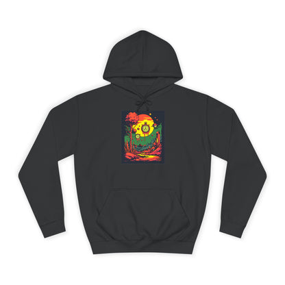 Unisex College Hoodie | Surreal Dripping Geometry