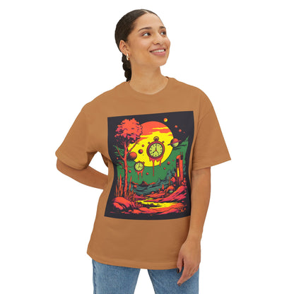 Unisex Oversized Boxy Tee | Surreal Dripping Geometry