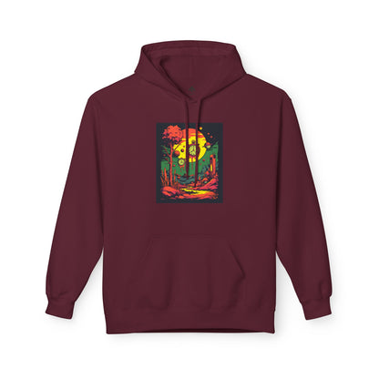 Unisex Midweight Softstyle Fleece Hoodie | Surreal Dripping Geometry