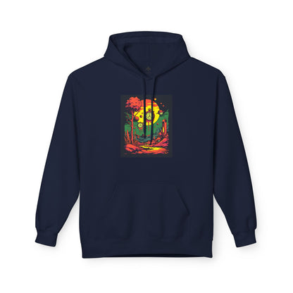 Unisex Midweight Softstyle Fleece Hoodie | Surreal Dripping Geometry