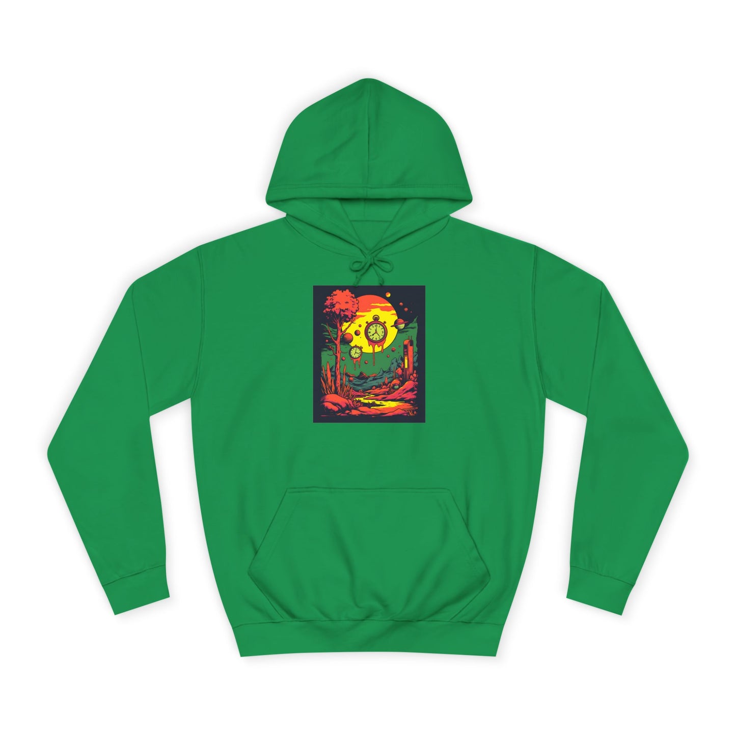 Unisex College Hoodie | Surreal Dripping Geometry
