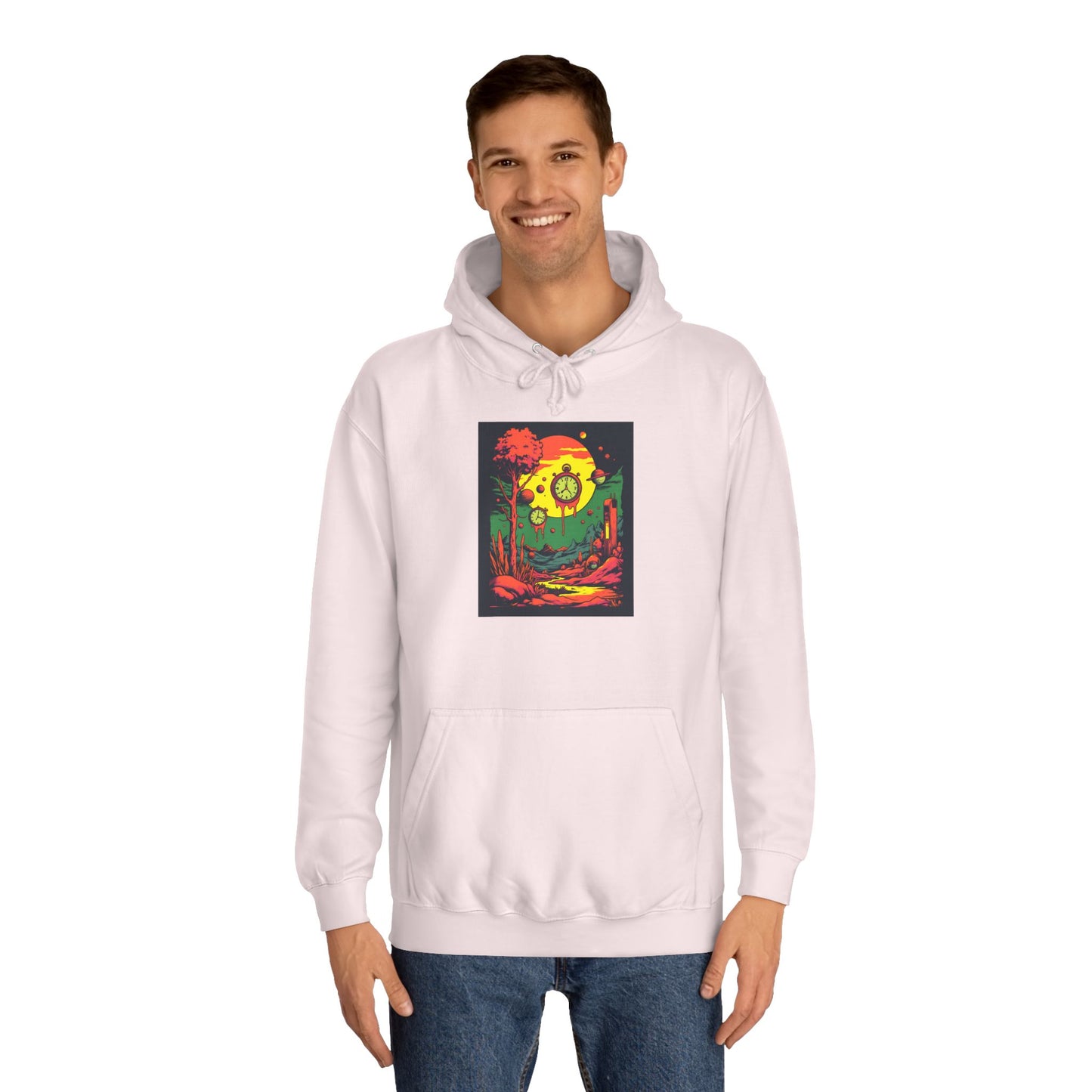 Unisex College Hoodie | Surreal Dripping Geometry