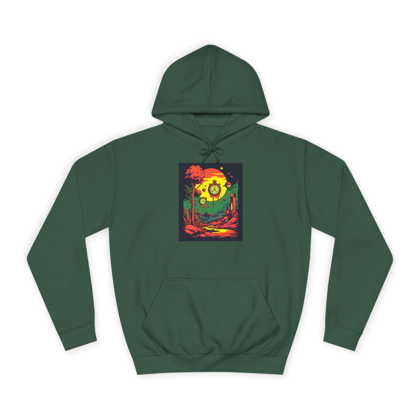 Unisex College Hoodie | Surreal Dripping Geometry
