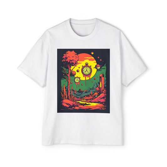 Men's Heavy Oversized Tee | Surreal Dripping Geometry