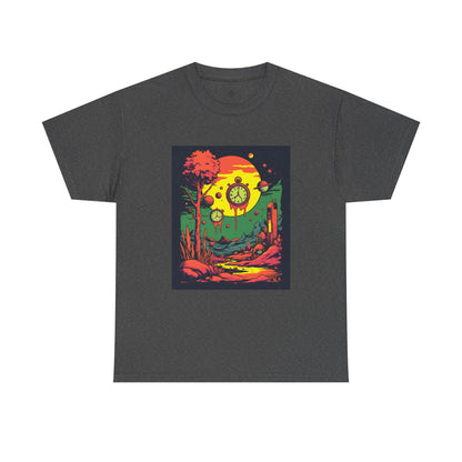 Unisex Heavy Cotton Tee | Surreal Dripping Geometry