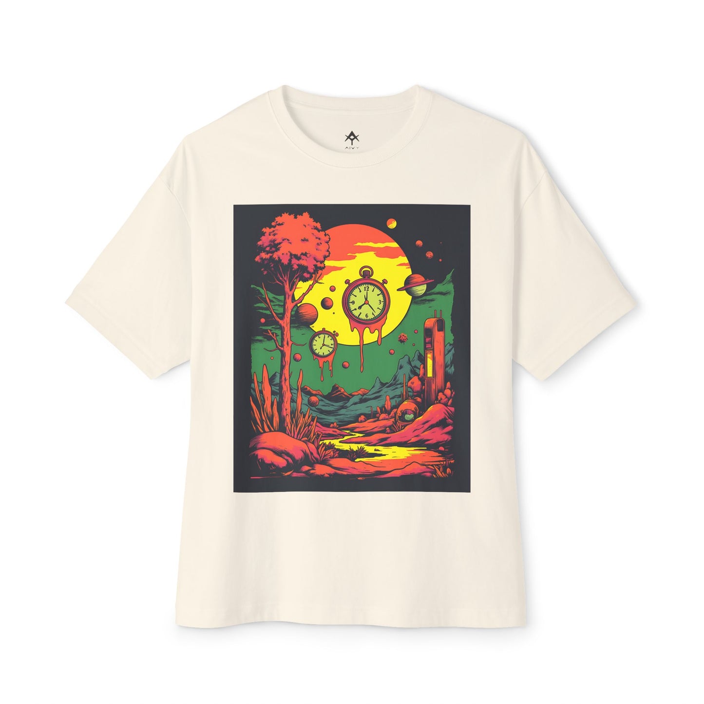 Unisex Oversized Boxy Tee | Surreal Dripping Geometry