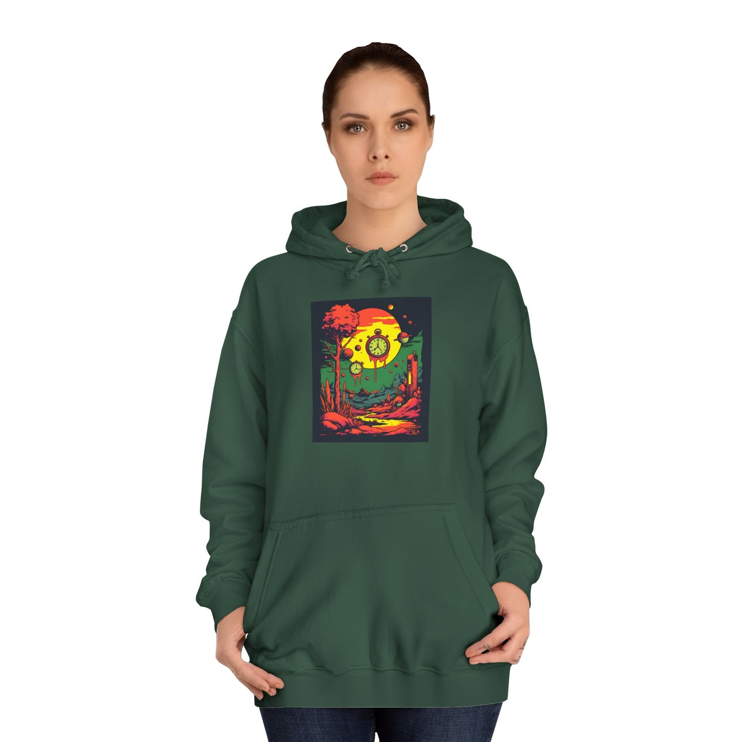 Unisex College Hoodie | Surreal Dripping Geometry