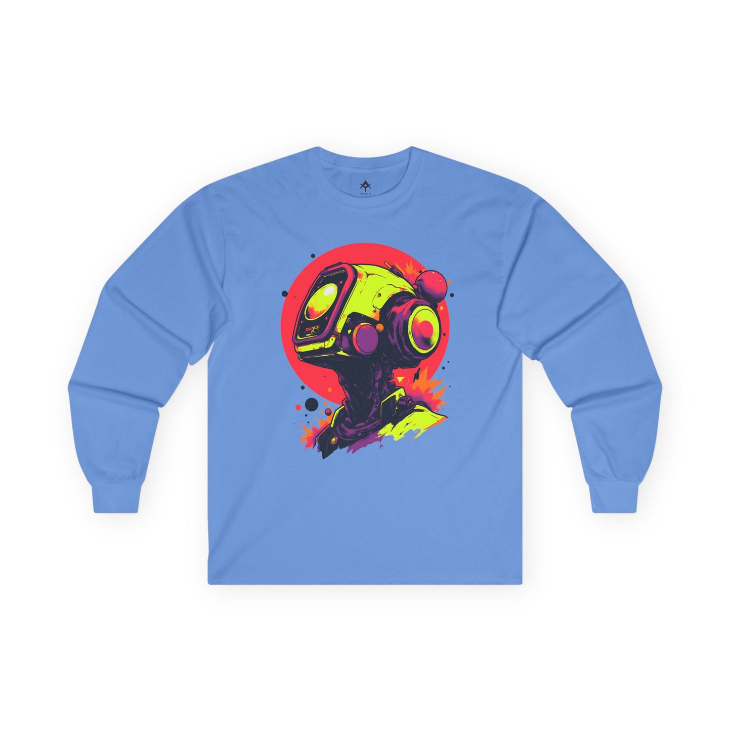 Unisex Ultra Cotton Long Sleeve Tee | Y2K Abstract Robot T-Shirt Design