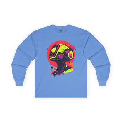 Unisex Ultra Cotton Long Sleeve Tee | Y2K Abstract Robot T-Shirt Design
