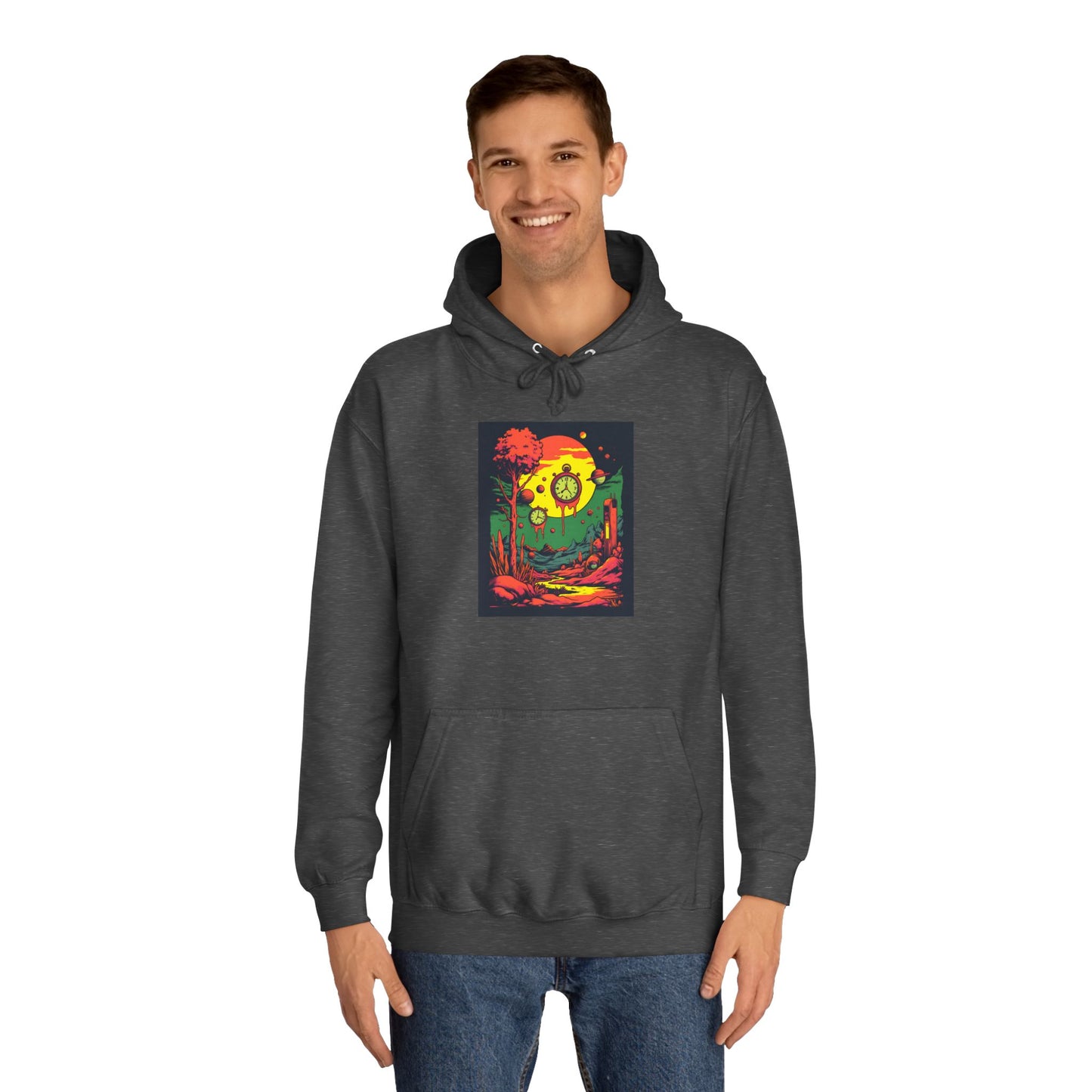 Unisex College Hoodie | Surreal Dripping Geometry