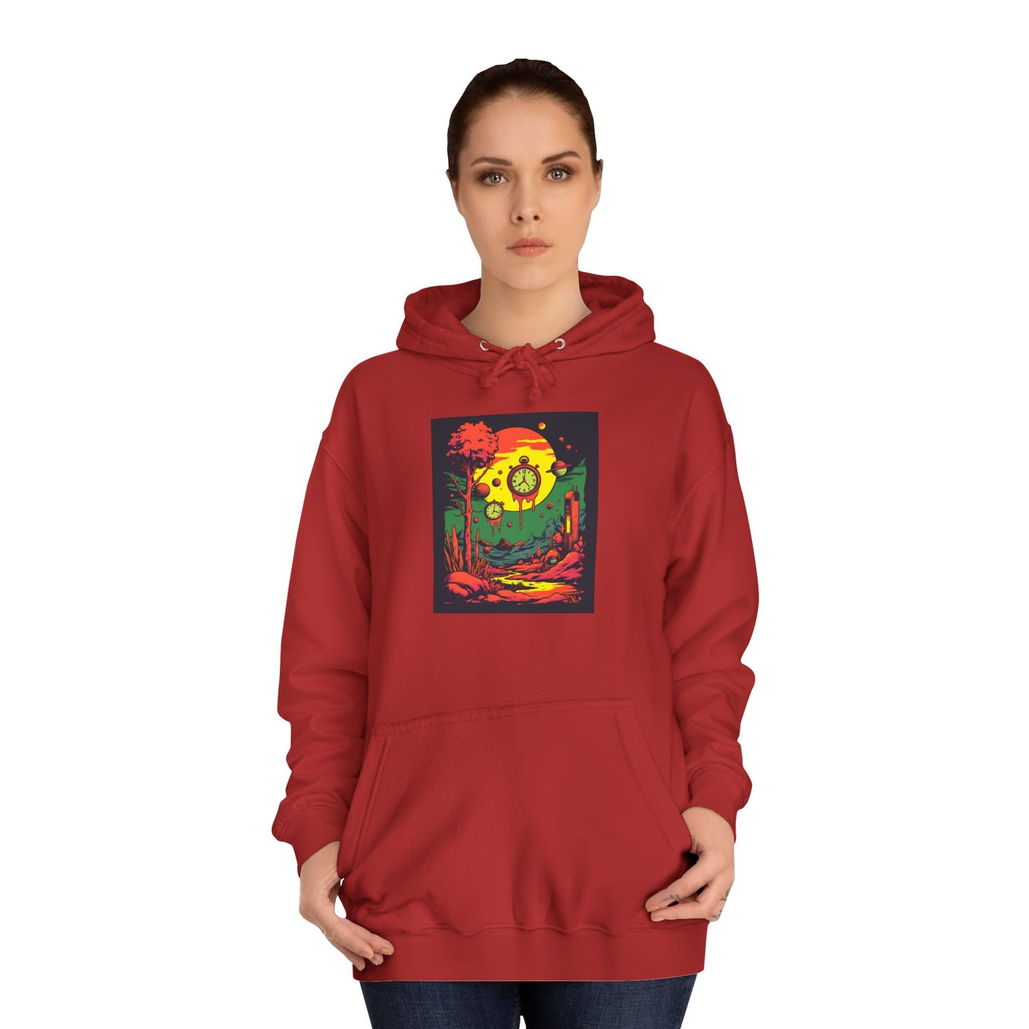 Unisex College Hoodie | Surreal Dripping Geometry