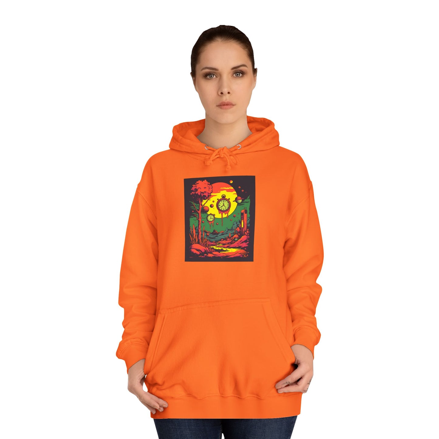 Unisex College Hoodie | Surreal Dripping Geometry