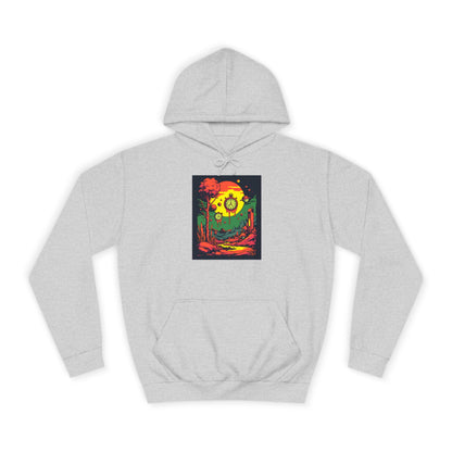 Unisex College Hoodie | Surreal Dripping Geometry
