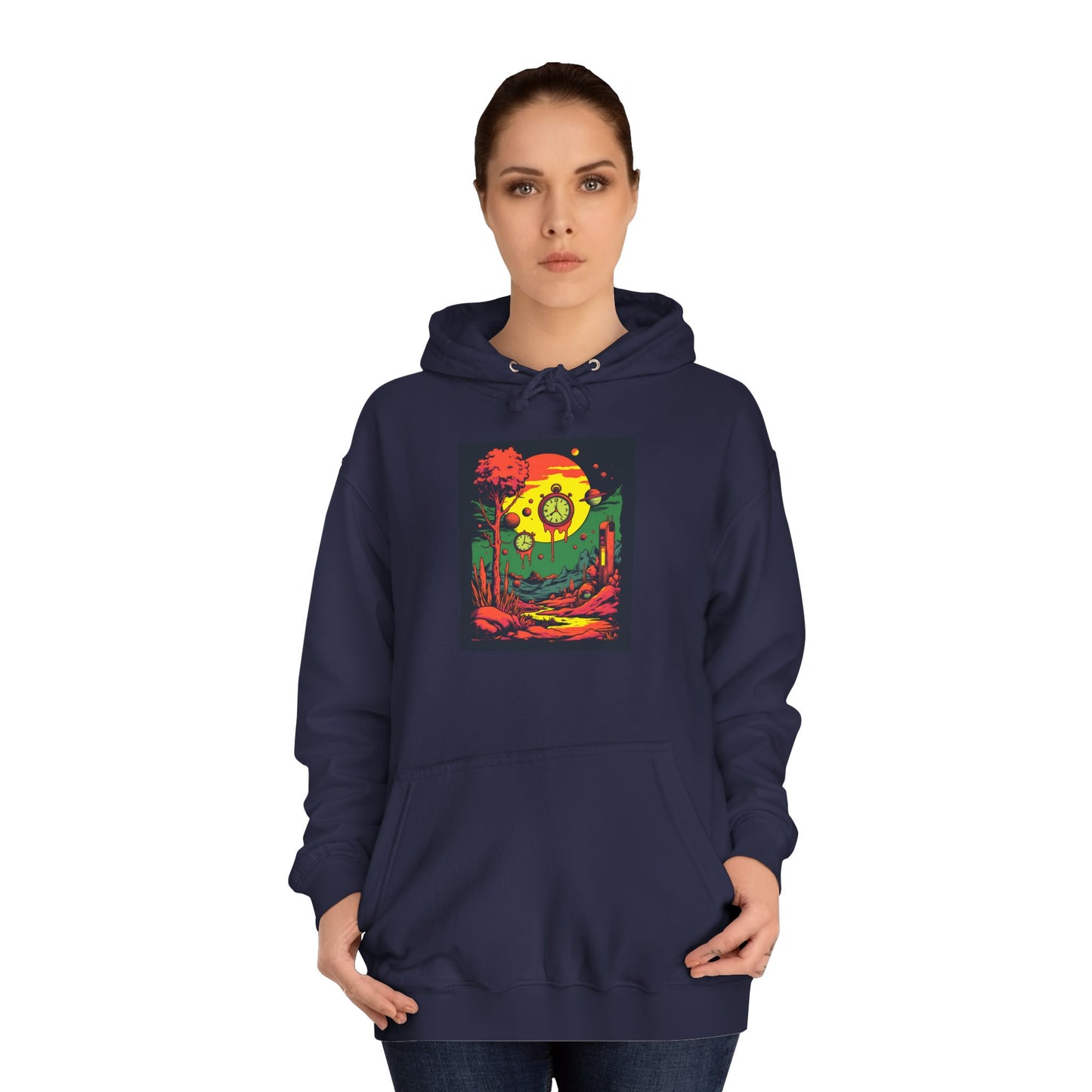 Unisex College Hoodie | Surreal Dripping Geometry