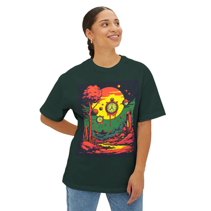 Unisex Oversized Boxy Tee | Surreal Dripping Geometry