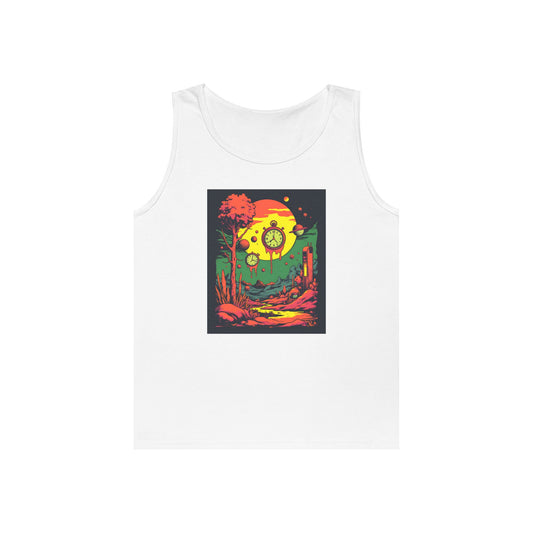 Unisex Heavy Cotton Tank Top | Surreal Dripping Geometry