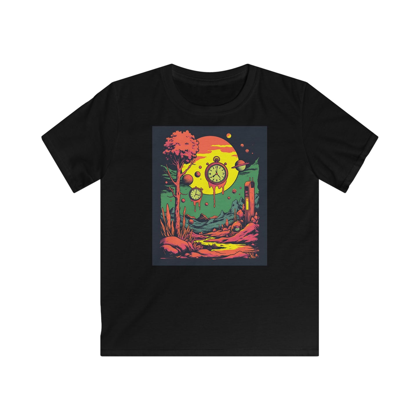 Kids Softstyle Tee | Surreal Dripping Geometry