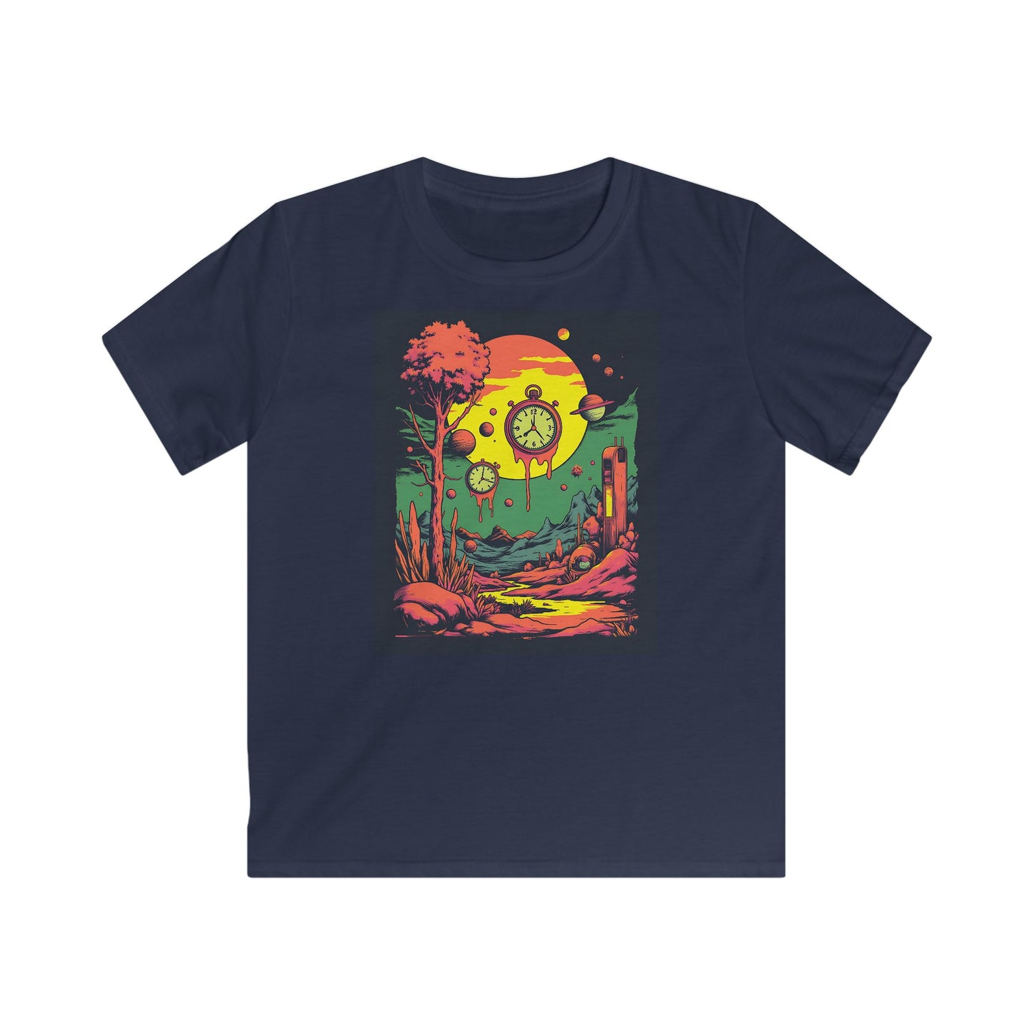 Kids Softstyle Tee | Surreal Dripping Geometry