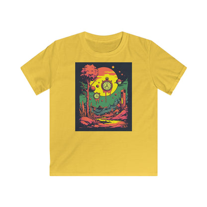 Kids Softstyle Tee | Surreal Dripping Geometry