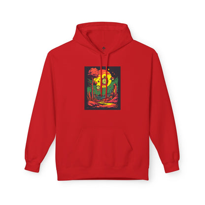 Unisex Midweight Softstyle Fleece Hoodie | Surreal Dripping Geometry