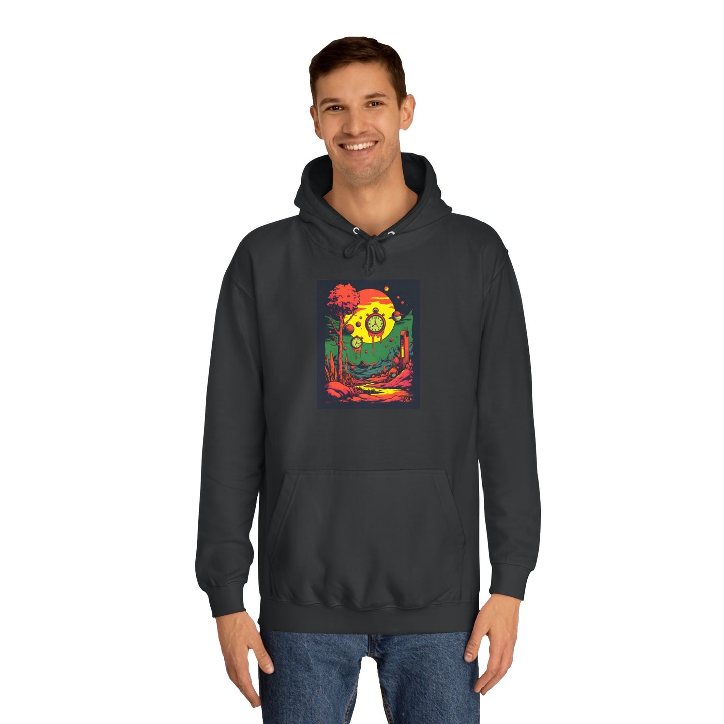 Unisex College Hoodie | Surreal Dripping Geometry