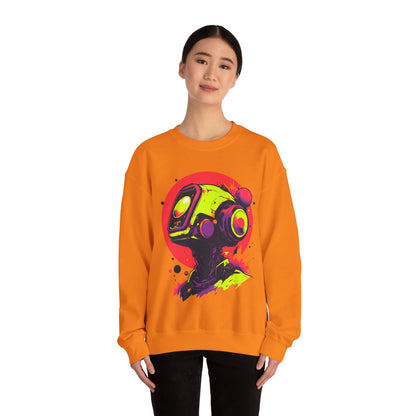 Unisex Heavy Blend™ Crewneck Sweatshirt | Y2K Abstract Robot T-Shirt Design