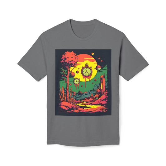 Unisex Midweight T-shirt, Made in US | Surreal Dripping Geometry