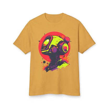 Unisex Garment-Dyed Heavyweight Cotton Tee | Y2K Abstract Robot T-Shirt Design
