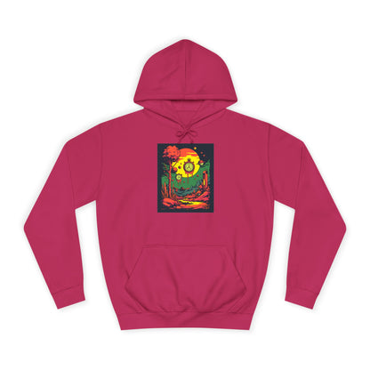 Unisex College Hoodie | Surreal Dripping Geometry