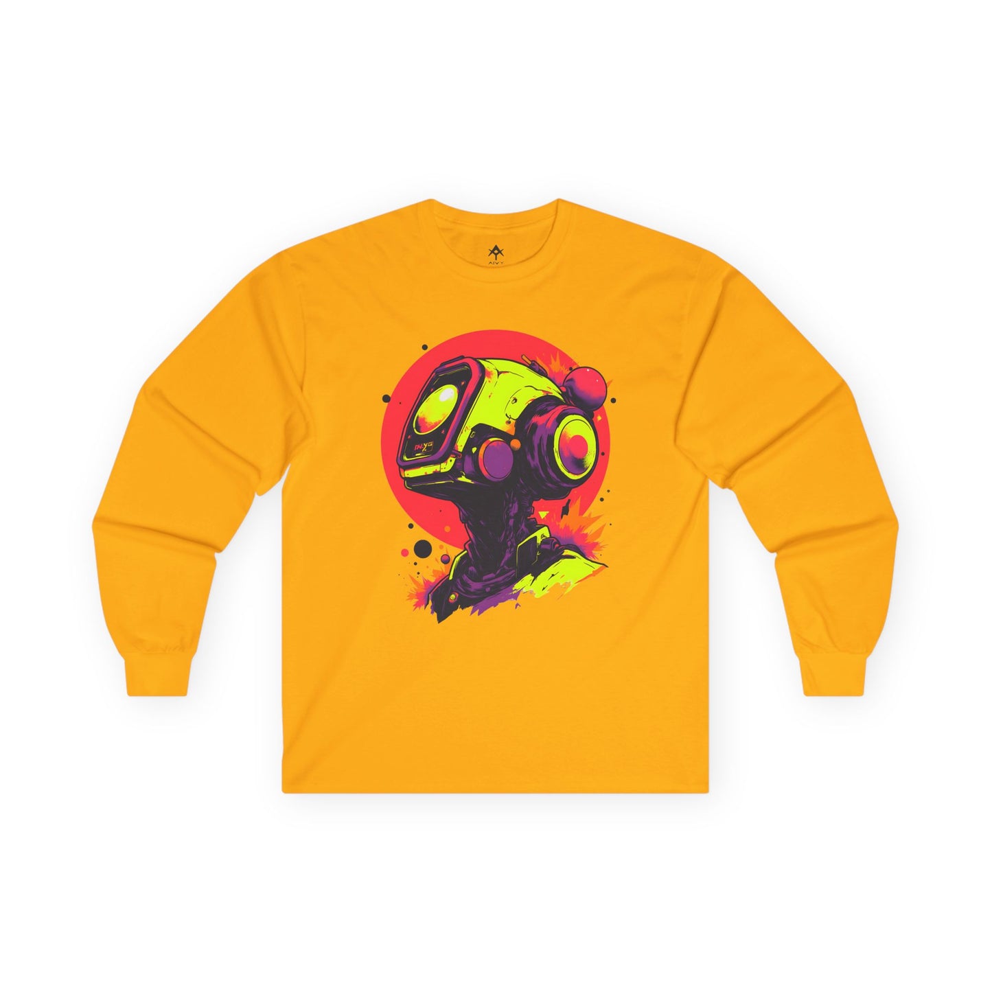 Unisex Ultra Cotton Long Sleeve Tee | Y2K Abstract Robot T-Shirt Design