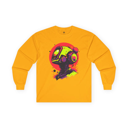 Unisex Ultra Cotton Long Sleeve Tee | Y2K Abstract Robot T-Shirt Design