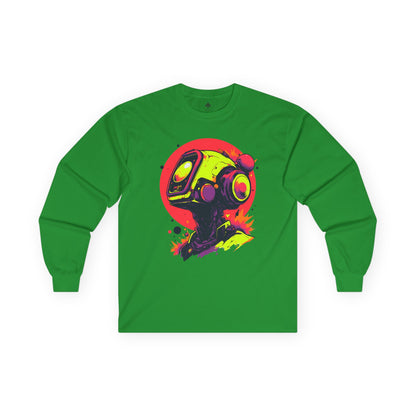 Unisex Ultra Cotton Long Sleeve Tee | Y2K Abstract Robot T-Shirt Design