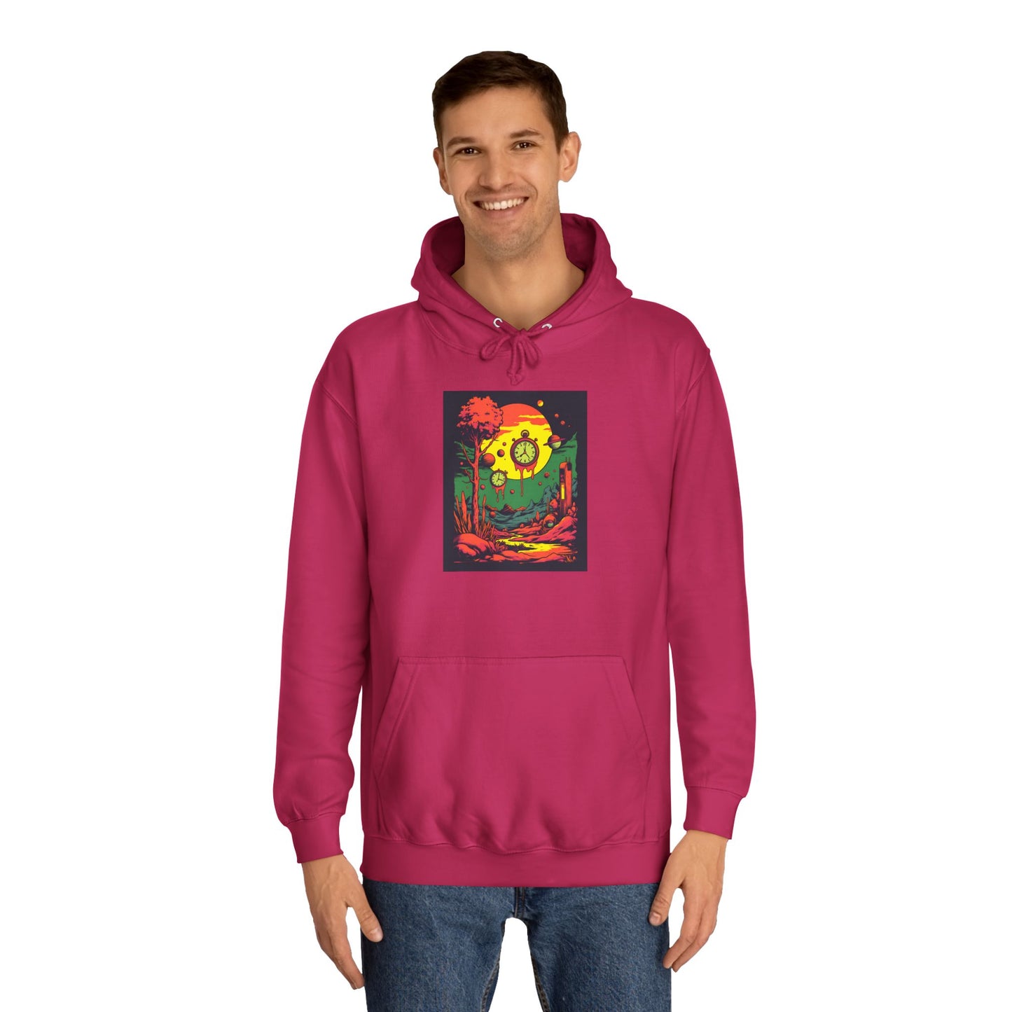 Unisex College Hoodie | Surreal Dripping Geometry